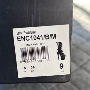 Enchant 1041 - Pleaser Black Patent Lace-Up Platform Boots NEVER WORN, with box